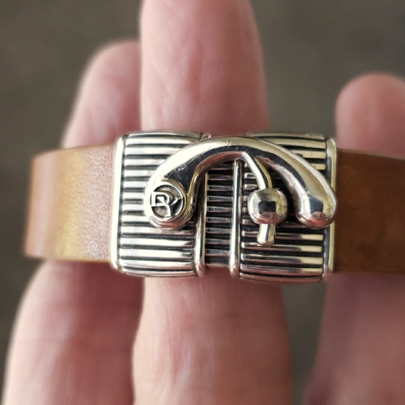 David Yurman .925 Sterling Vintage Leather Bracelet - Picture 2 of 11